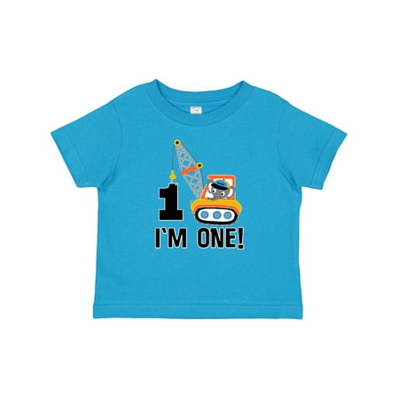 

Inktastic First Birthday Construction Truck 1 Year Old Gift Baby Boy T-Shirt