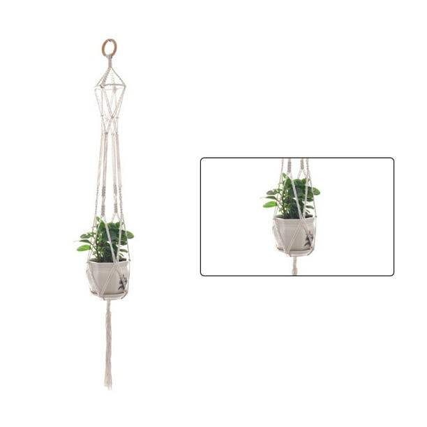 Advancent Cestas colgantes 100 hechas a mano, soporte para plantas, macramé, colgador de plantas, maceta para colgar en la pared interior, soporte para Jardín y Patio No.33 Advancent HA001777-33