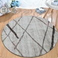 thumbnail image 1 of JV Home Round Rug Stripes Beige 4 ft Washable Carpet Anti Slip, 1 of 6