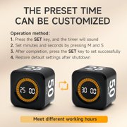 Rotating Pomodoro Timer,Desk Productivity Flip Timer, ADHD Tool Cube Countdown Stopwatch for Work, Study,Kitchen
