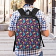 thumbnail image 5 of Uemuo mushroom Skull star Printed Durable 17-inch Student Backpack - Lightweight, Waterproof, Adjustable Straps, Ideal for School, Work, Travel, 5 of 5