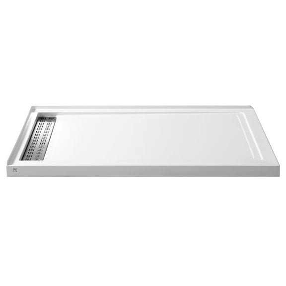 Anzzi SB-AZ012WL 36 x 60 in. Field Series Double Threshold Shower Base in White