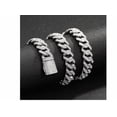 thumbnail image 4 of Cadenas Y Brazalete Cubana De Hip Hop Para Hombre 50cm+20cm Xtellar blanco, 4 of 4