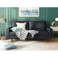 thumbnail image 6 of Enor Furniture Clairmont 70" Upholstered Fabric Sofa with Square Arm in Black, 6 of 19