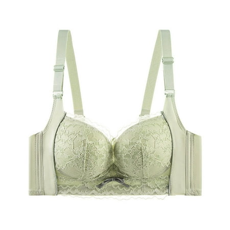 Women s Lace Bra  Seamless Thickening  Underwire Support  Comfortable Material  Push-Up  Full Coverage  Nursing Friendly  Wireless Bra  Sleep Bra  Daily Wear  Soft Cotton Bralette | Green M