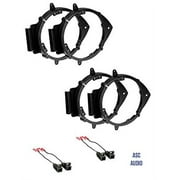 ASC 2 Pair 6+-Inch 6" 6.5" 6.75" Car Speaker Install Adapter Mount Bracket Plates w'Speaker Wire Connectors for Select GM GMC/Pontiac/Chevrolet Vehicles- see below for compatible vehicles