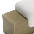 thumbnail image 4 of Modrest Triumph - Contemporary Off-White Fabric + Antique Brass Bench, 4 of 5