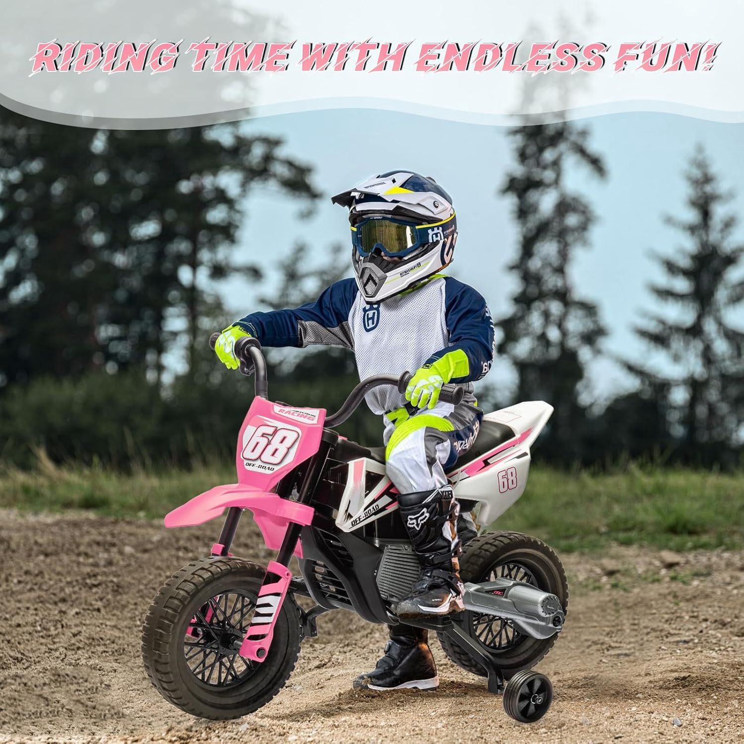 Trilenars 12V Electric Bike in Pink with Metal Build,Pink