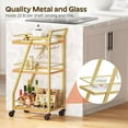 thumbnail image 5 of Bar Cart, 3-Tier Bar Cart for The Home, Home Bar Serving Cart with Glass Holders, Beverage Cart for Kitchen, Dining, Party Room, Gold, 5 of 17