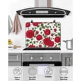thumbnail image 4 of Large Induction Cooktop Protector Mat Red Roses Stove Top Covers for Electric Stove, Valentine's Day Flowers Leaves Romantic Decorative Stove Burner Cover Mats, Glass Top Stove Cover, 4 of 7