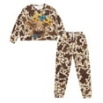 thumbnail image 4 of Yuyamidu Brown Cow Print Pajamas for Ladies Size 2XL Highland Cow Long Sleeve Night Clothes Sunflower Round Neck Sleep Set 2 Packs Women's Pjs for Fall Winter Spring, 4 of 7