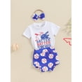 thumbnail image 4 of Aojekbee Baby Girl 3 Piece Summer Set, Baseball Print Short Sleeve Tops Shorts Bow Headband Infant Toddler Outfits, 4 of 10
