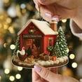 thumbnail image 5 of Gingerbread House Ornaments for Christmas Tree,Christmas Tree Hanging Decoration,Christmas Decorations Indoor Farmhouse,Chicken Farm Ornaments,Wooden Chicken Coop Christmas Ornament, 5 of 6