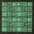 thumbnail image 1 of Ahgly Company Indoor Square Abstract Turquoise Blue Modern Area Rugs, 4' Square, 1 of 4