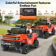 thumbnail image 6 of Farmdex 24V Ride on Toys with Remote Control, 2 XL Seater Electric Truck Car for Kids w/ 22'' Large Seat, 4WD/2WD Switchable, Powered Ride on Cars w/ Bluetooth, LED Lights, 3 Speeds, 4 x 200W, Red, 6 of 12