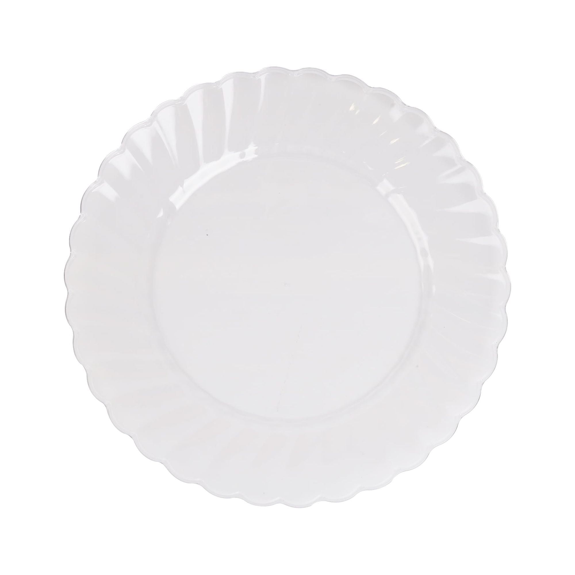 Way to Celebrate 9 inch Clear Plastic Plates, Heavy Duty, Disposable, Ruffled Edges Pattern, BPA Free 10 Ct.