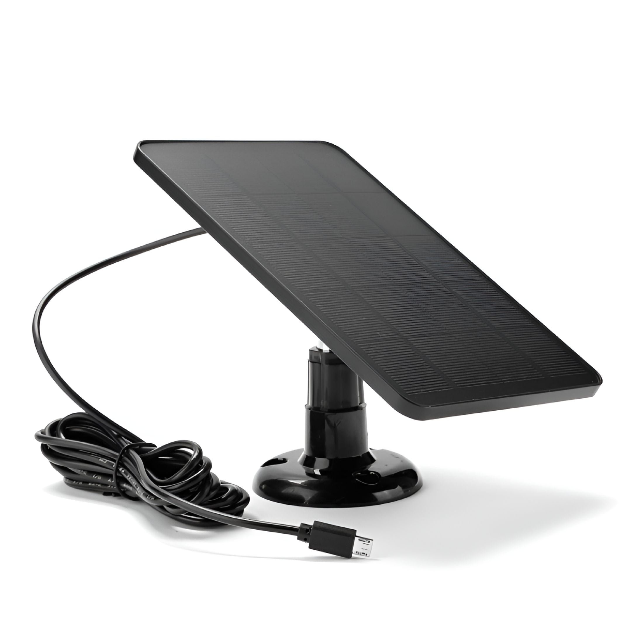 GJX 5W Solar Panels for Security Camera, Solar Panel with Micro USB & USB-C Port for DC 5V Outdoor Rechargeable Battery Camera, IP65 Waterproof, Adjustable Security Mount