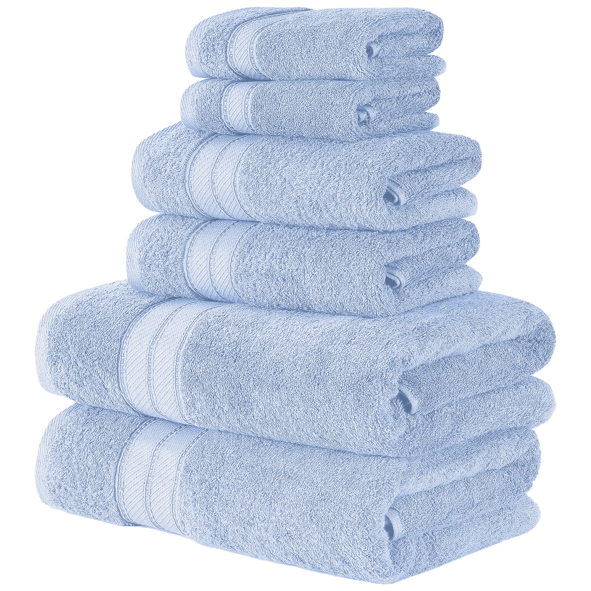 Modern Threads Spunloft 6-Piece Cotton Bath Towel Set, Blue