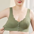thumbnail image 4 of Bras! Ashirexll Front Close Bras for Women, Wireless Push Up Solid Color Soft Summer Thin No Steel Ring Breathable Gathering Bra Green 3XL, 4 of 8