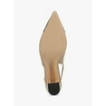 thumbnail image 6 of Sam Edelman Willette Tan/Black Pointed Toe Slingback Block Heeled Pumps (Tan/Black, 6), 6 of 6