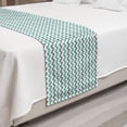 thumbnail image 2 of Chevron Bed Runner, Chevron Pattern Geometric Wavy Zigzag Herringbone Stripes Illustration, Decorative Accent Bedding Scarf for Hotels Homes and Guestrooms, Queen, Seafoam Grey White, by Ambesonne, 2 of 2