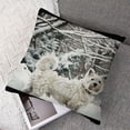 thumbnail image 7 of Acheng  Pillow Covers Westie West Highland White Terrier Winter Scene Animals Wildlife Nature Snow Dog Doggie Doggy Fun Cushion Cover for Sofa Couch Living Room Bed ,Set of 2 White 18x18in, 7 of 7