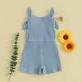 thumbnail image 3 of Bagilaanoe Toddler Baby Girl Summer Jumpsuit Sleeveless Ribbed Bodysuit 6M 12M 18M 24M 3T 4T Kids Knitted One Piece Romper, 3 of 8