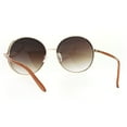 thumbnail image 4 of Womens Rhinestone Bling Jewel Retro Round Designer Diva Sunglasses Gold Brown, 4 of 4
