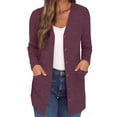 thumbnail image 2 of Women's Ribbed Knit Cardigan with Pockets Lightweight Long Sleeve Open Front Cover Up Cozy Lounge Wear for Fall, 2 of 9