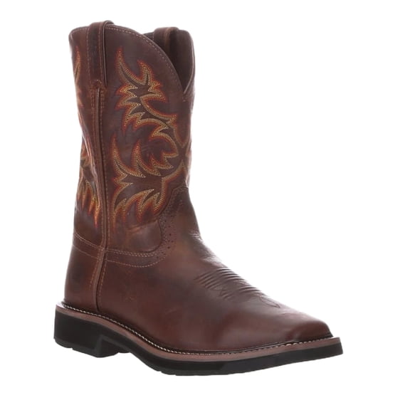 Justin Men's Stampede Driller Tan Soft Square Toe Work Boots SE4681