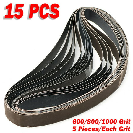15pcs 1x30 Grinding Belt Inch Sanding Belts 600/800/1000 Grit Grinding Polishing Wheels Aluminum Oxide Sandpaper Sand