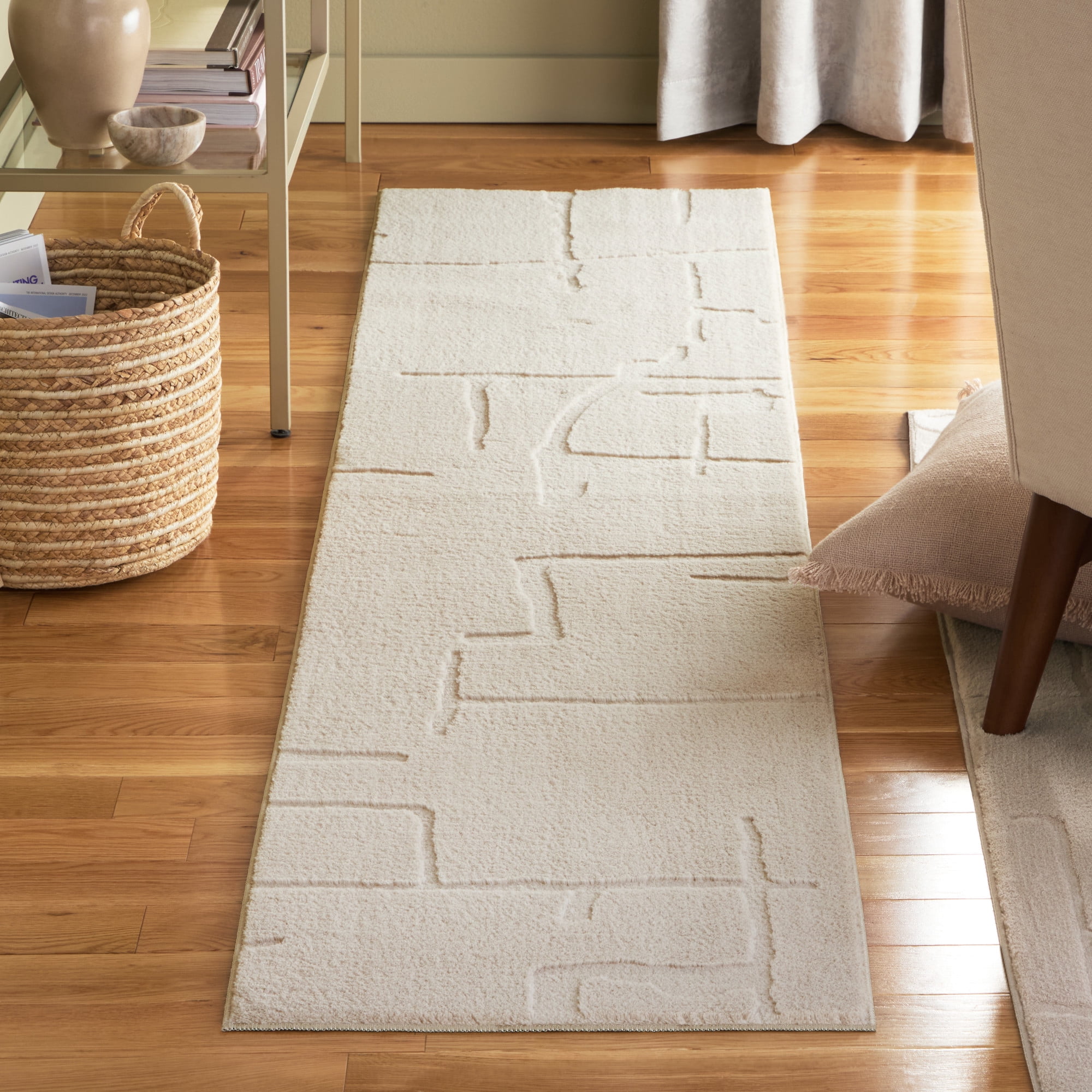 TOWN & COUNTRY EVERYDAY Rae Abstract Organic Soft Felt Everwash®, Machine Washable Area Rug with Non-Slip Backing, Abstract Rug, Taupe, 1'7"x7'2"