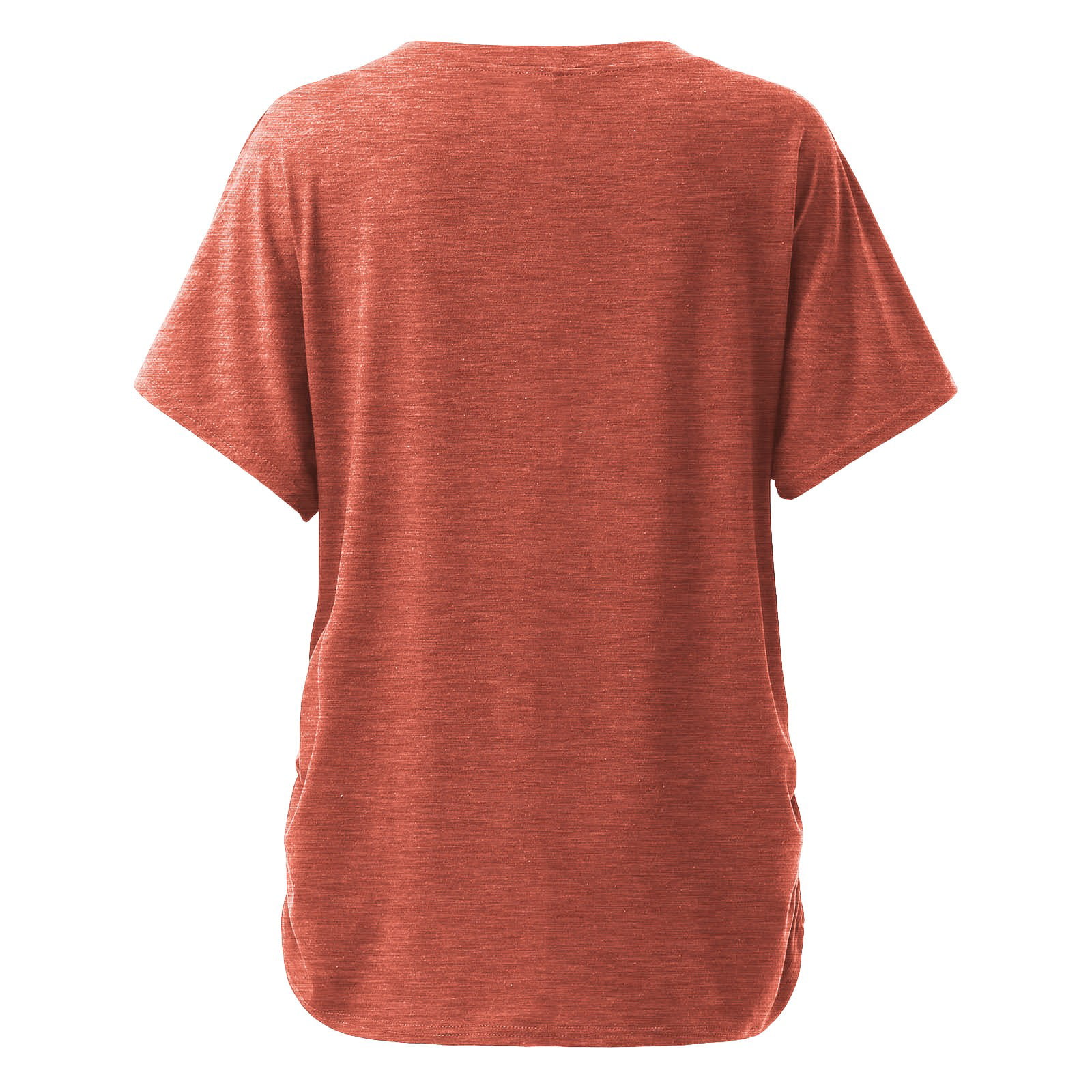 Lands End Womens T Shirt Top Shaped Fit V Neck Short Sleeve Orange Size XS