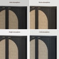 thumbnail image 6 of SICOTAS 34.2 Inch Wide Kitchen Pantry Cabinet Set of 3 with 2 Arch Rattan Doors, Adjustable Shelves, for Kitchen Storage, Freestanding Organizer Sideboard in Black, 6 of 12