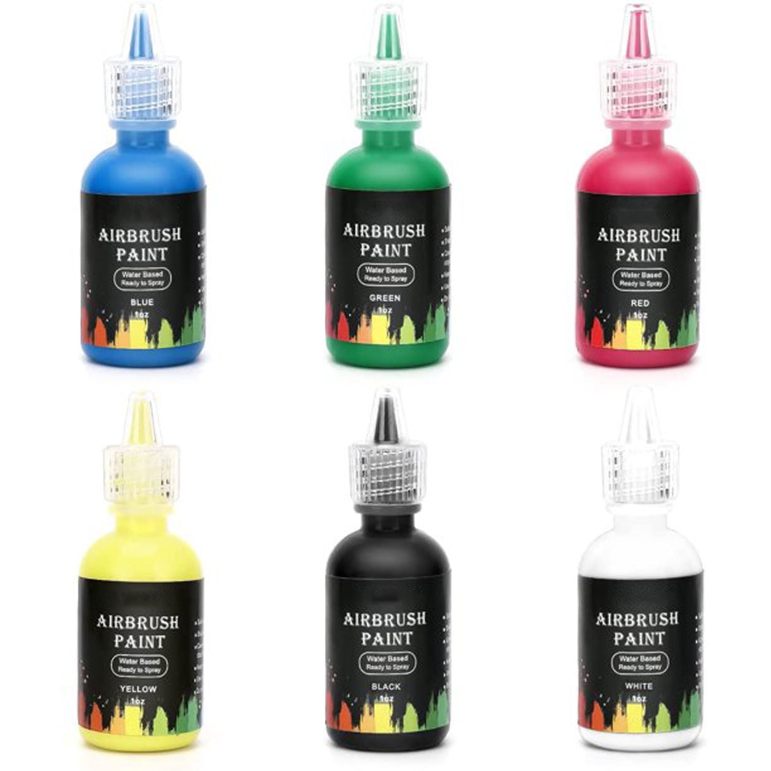 imyyds Airbrush Paint, 6 Color Acrylic Airbrush Paint Set, Water Based  Read-to-Spray Air Brush Painting Set, Airbrush Spray Paint Kit for Papers