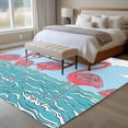 thumbnail image 4 of Summer Cute Flamingo Area Rug 5x8 FT, Non Slip Bedroom Throw Carpet, Cartoon Animal Cloud Blue Sky Washable Soft Floor Carpet Non-Shedding Rug for Living Room Nursery Dorm Office, 4 of 9