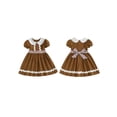 thumbnail image 2 of BemeyourBBs Toddler Baby Girl Christmas Outfit Gingerbread Dress Kids Doll Peter Pan Collar Short Sleeve A Line Dress Xmas Clothes, 2 of 8