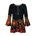 thumbnail image 5 of Tejiojio 2024 Fall Tunic Tops Women Fashion Printed Casual V-Neck 3/4 Sleeve Loose T-Shirt Blouse Tops Plus Size Cotton Womens Mexican Floral Print Blouses/Tops, 5 of 5