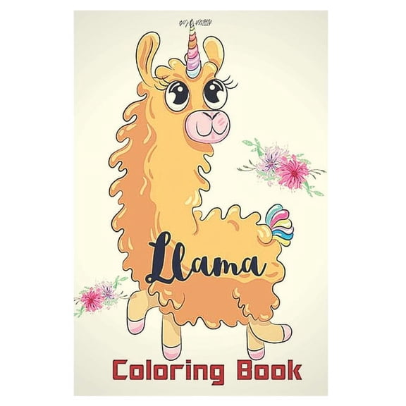 llama coloring book : Fun coloring gift book for llama lovers with stress relief llama designs and funny cute shows (Paperback)