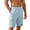 BNO40-Light Blue, variant on VV AVEORS Mens Casual Sweat Cargo Cotton Linen Shorts Drawstring Elastic Waist Athletic Workout Gym Jogger Shorts With Cargo Pockets Army Green L