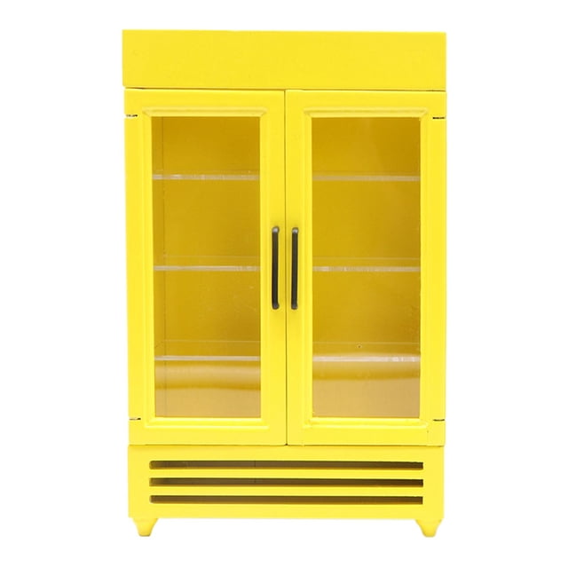 ethersell88 1/12 refrigerador para fiesta juguetes juego escena Amarillo Zulema mini refrigerador