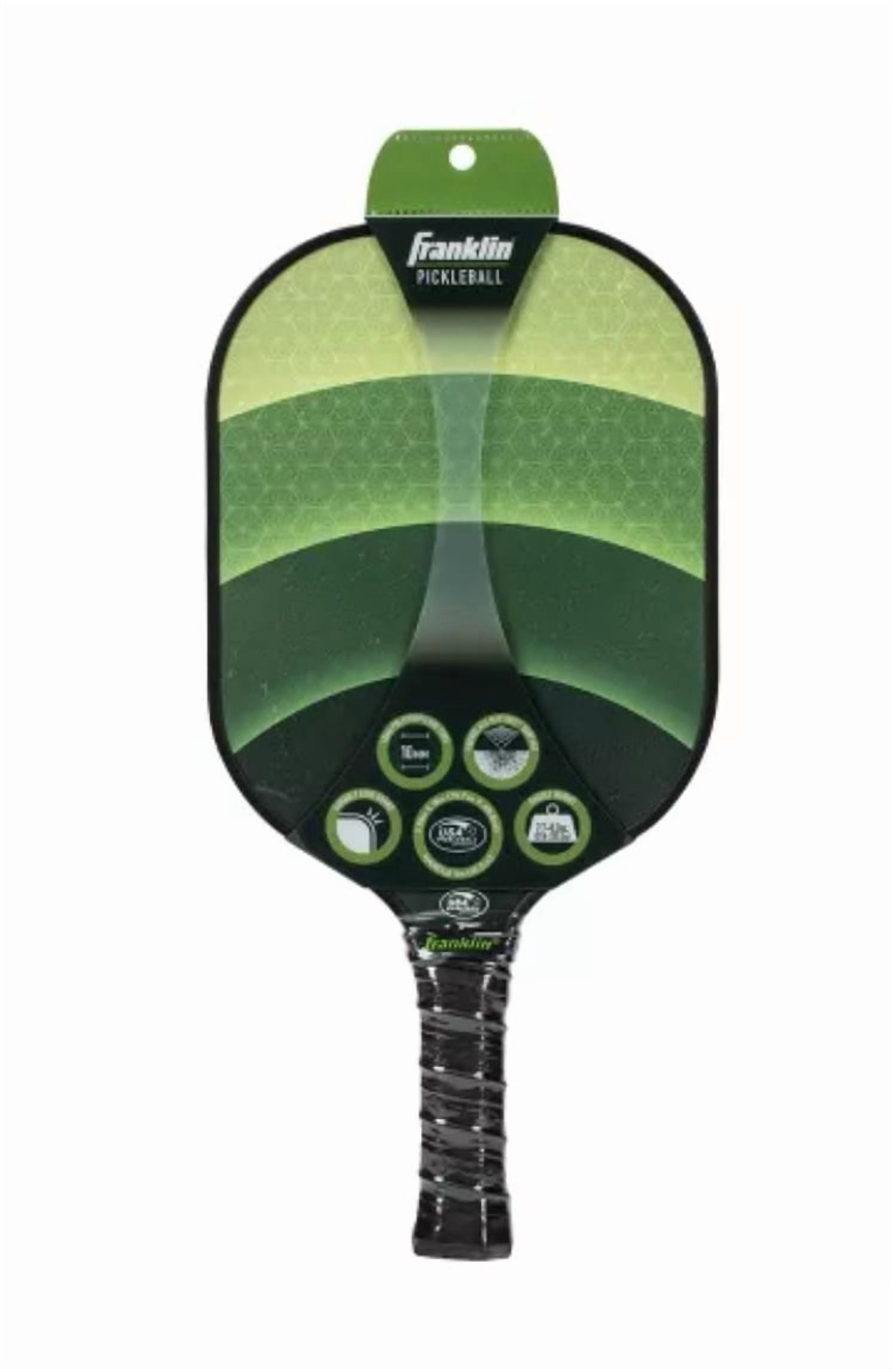 16 Inch Franklin Sports Lunar Green Pickleball Paddle w/ Fiberglass Max Grit Surface - USA Pickleball Approved