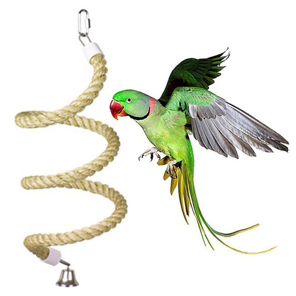 large  Bird perch toy spiral cotton Rop chewing Bar parrot CLIMBING 