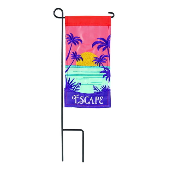 Escape Orange Sunset 17 x 6 Mini Polyester Outdoor Hanging Garden Flag