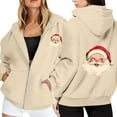 thumbnail image 2 of Christmas Hoodies for Women 2025 Long Sleeve Zip Up Santa Claus Graphic Hooded Sweatshirt with Pockets Jacket Coat, 2 of 8