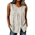 thumbnail image 2 of Uootdi Women's Sleeveless Tank Tops Round Neck Watercolor Floral Print Camisoles Boho Casual Style Lightweight Loose Fit Tops Gift, 2 of 6