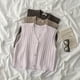 thumbnail image 5 of Chaleco de mujer Chaleco sin mangas con botones Top de punto con cuello en V informal, rosa blanco Inevent AP001560-04B, 5 of 7