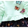 thumbnail image 3 of Baby Girls Clothing Set 2pcs Long Sleeve T Shirt and Skirt Pants Cute Clothes for Kids,Green,6-12Months, 3 of 5