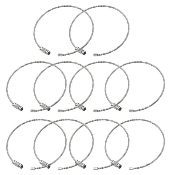 Oasiva 10 Pack Durable Wire Rings Stainless Steel Wire Keys Chain for Luggage Tags