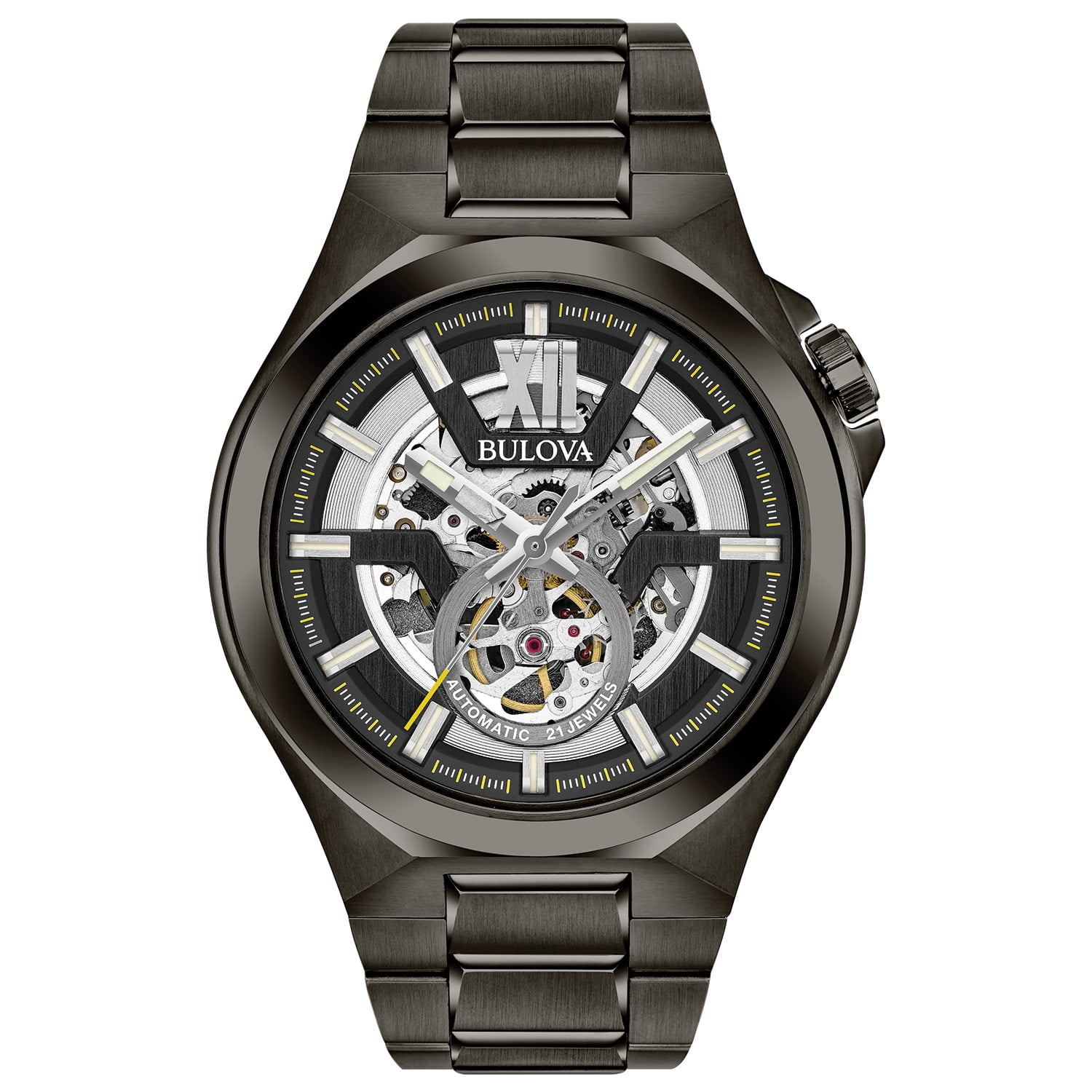 Men's Bulova Black Georgia Bulldogs Stainless Steel Corporate Collection  Watch, image size:1500x1500